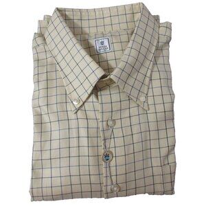 Peter Millar PGA Golf Dress Shirt Sz XL Button-Up Check Long Sleeve 100% Cotton